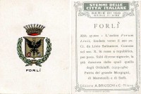 Lo stemma di Forlì sulle figurine Brioschi. Collezione privata.